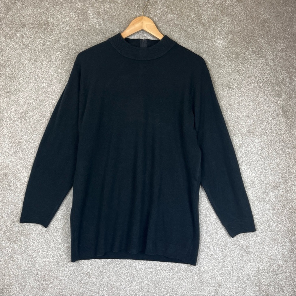 Vintage Jenny Sweater Womens 1X Black Mock Neck Long Sleeve Pullover 90s- 3550